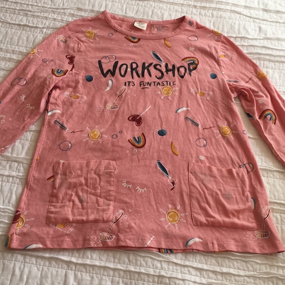 Zara Kids Long Sleeve Top with Pockets - Picture 2 of 8